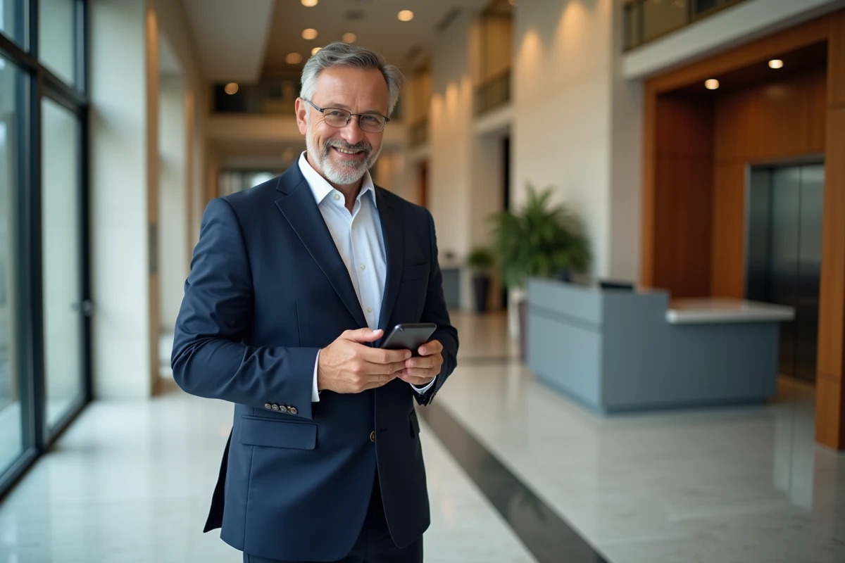 Homme en costume dans la zone d